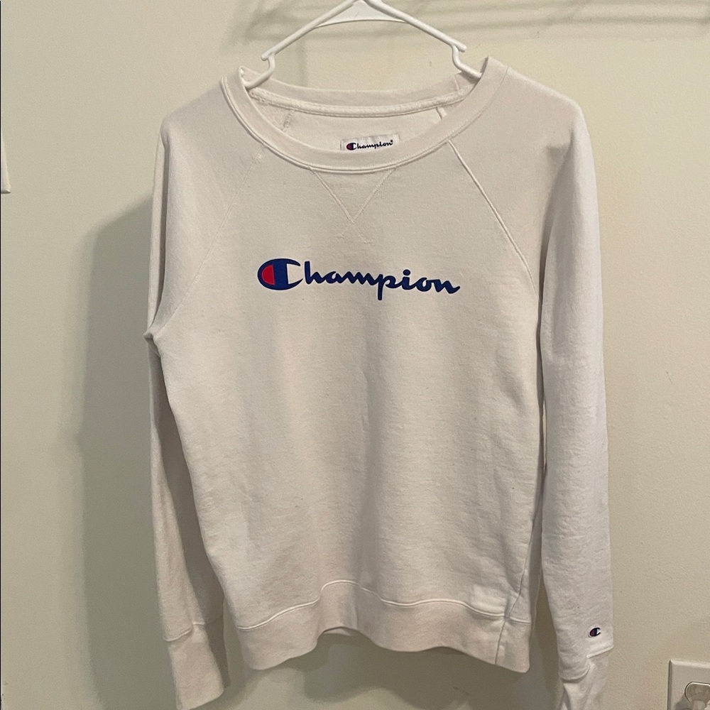 Champion Off-White Logo Crewneck Sweatshirt – Women’s Small